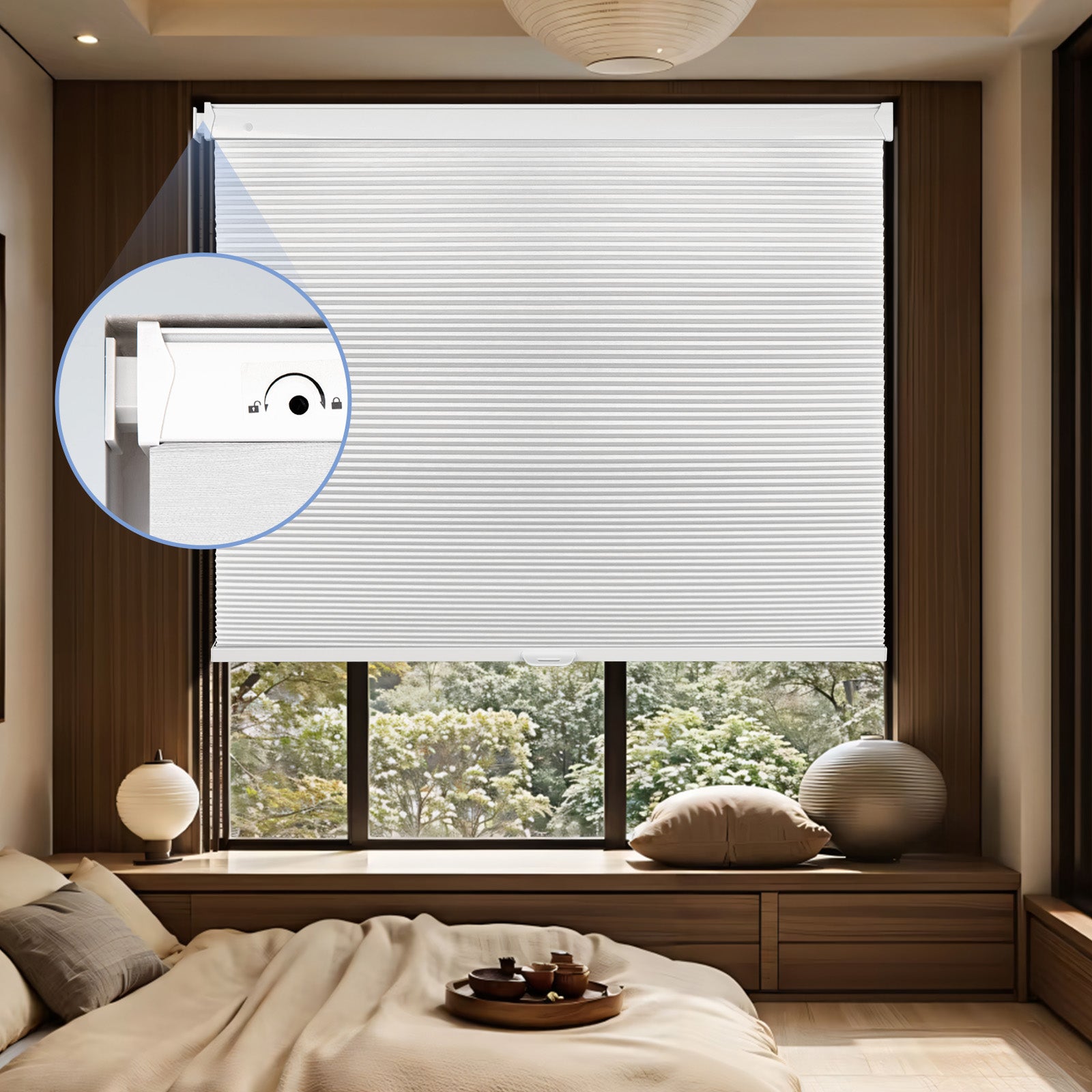 ハニカムスクリーンコードレス式ネジ不要 – Grandekor