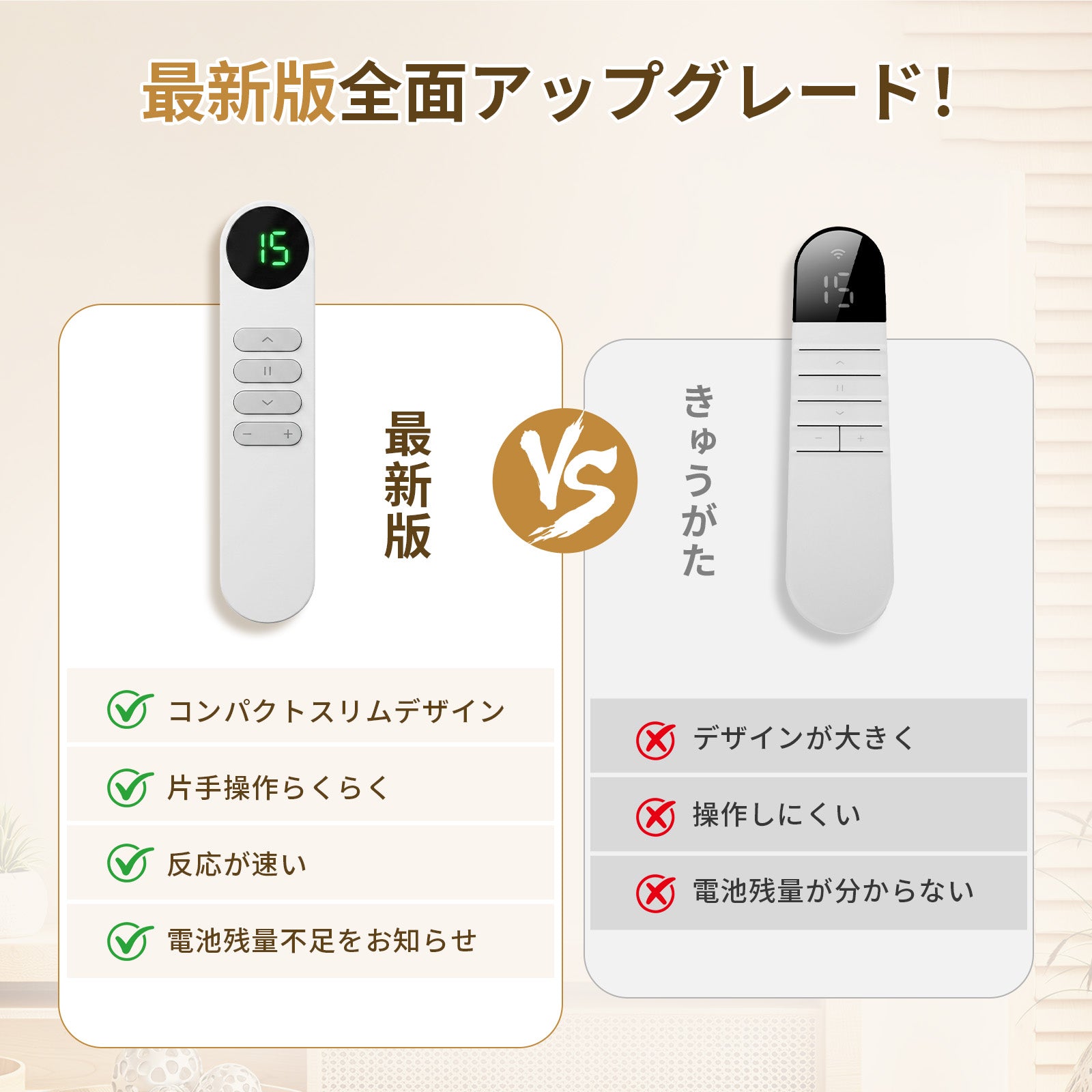 電動カーテン用リモコン　15チャネル　最新版（単品購入不可） - Grandekor