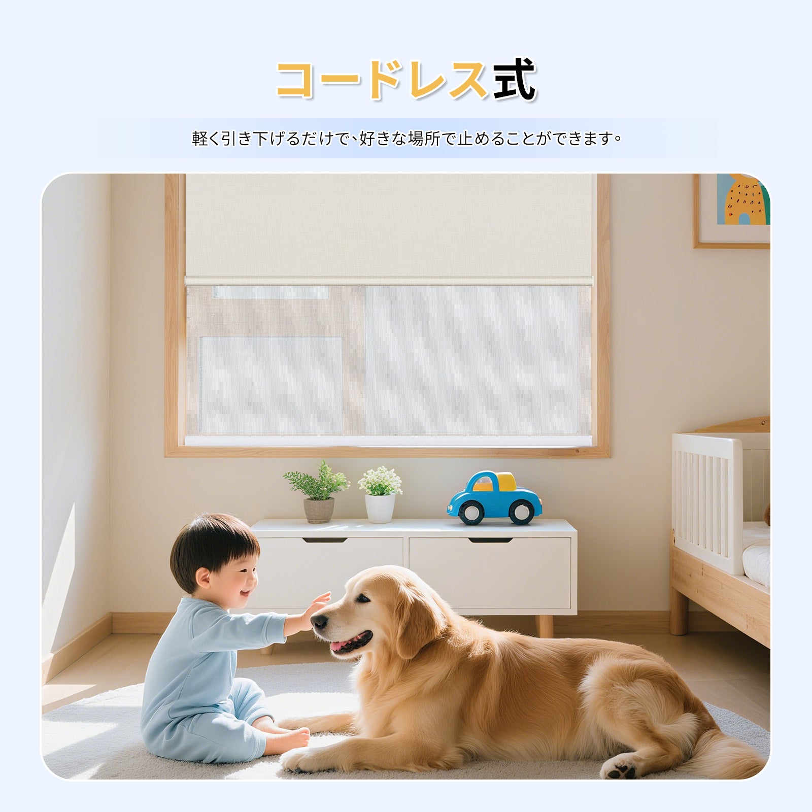 ダブルロールスクリーン　コードレス式　標準式（ネジ止め）