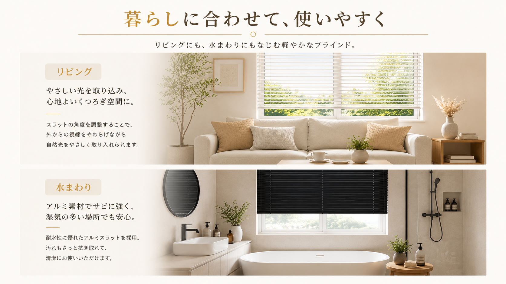 オーダーアルミブラインド｜コード式・調光・目隠し