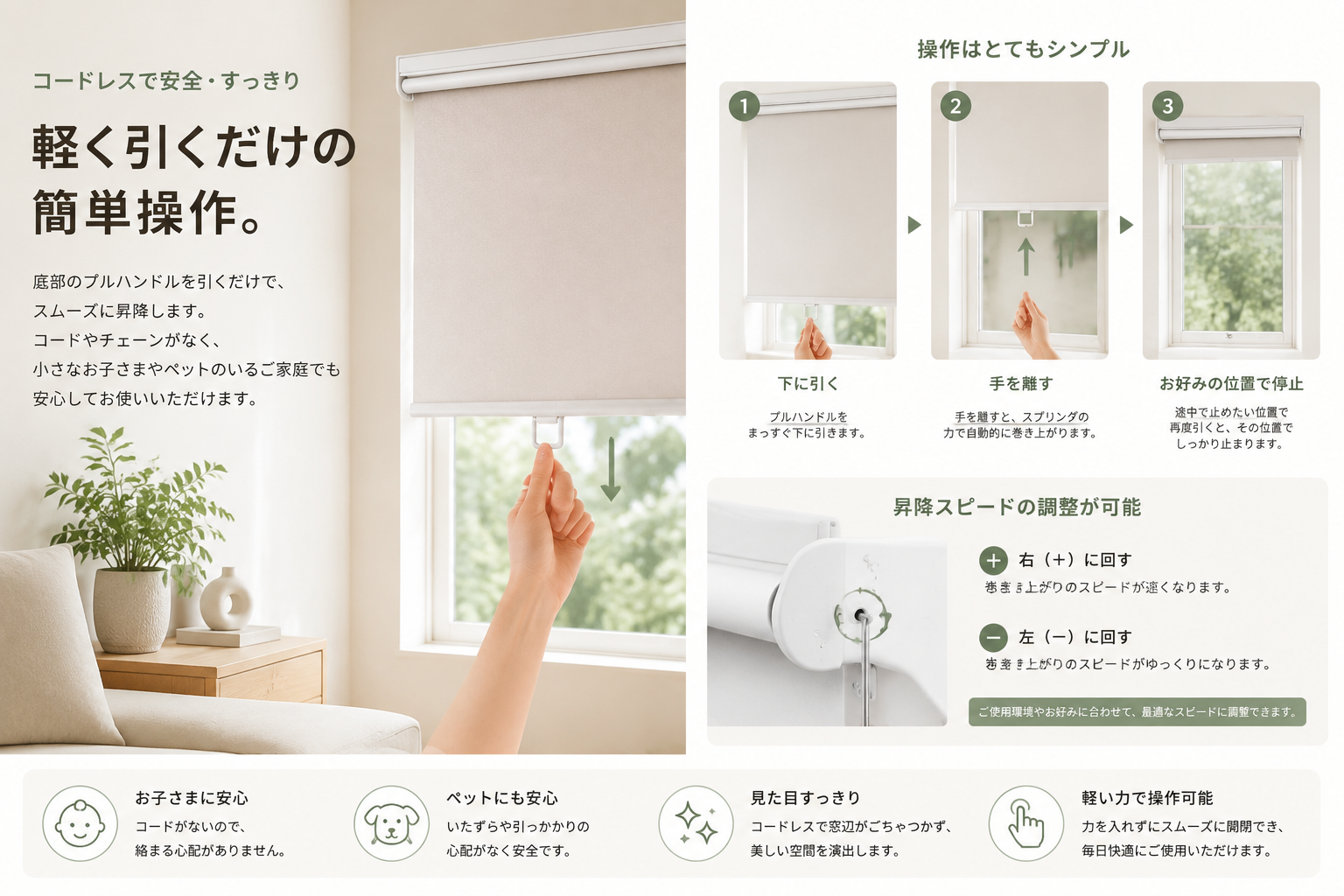 プルコード式ロールスクリーン