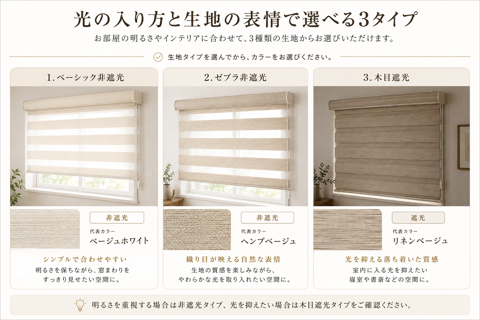 フロントカバー付きチェーン式オーダー調光ロールスクリーン